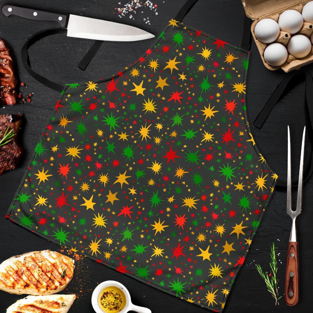 Jamaican Color Pattern Print Men's Apron-grizzshop