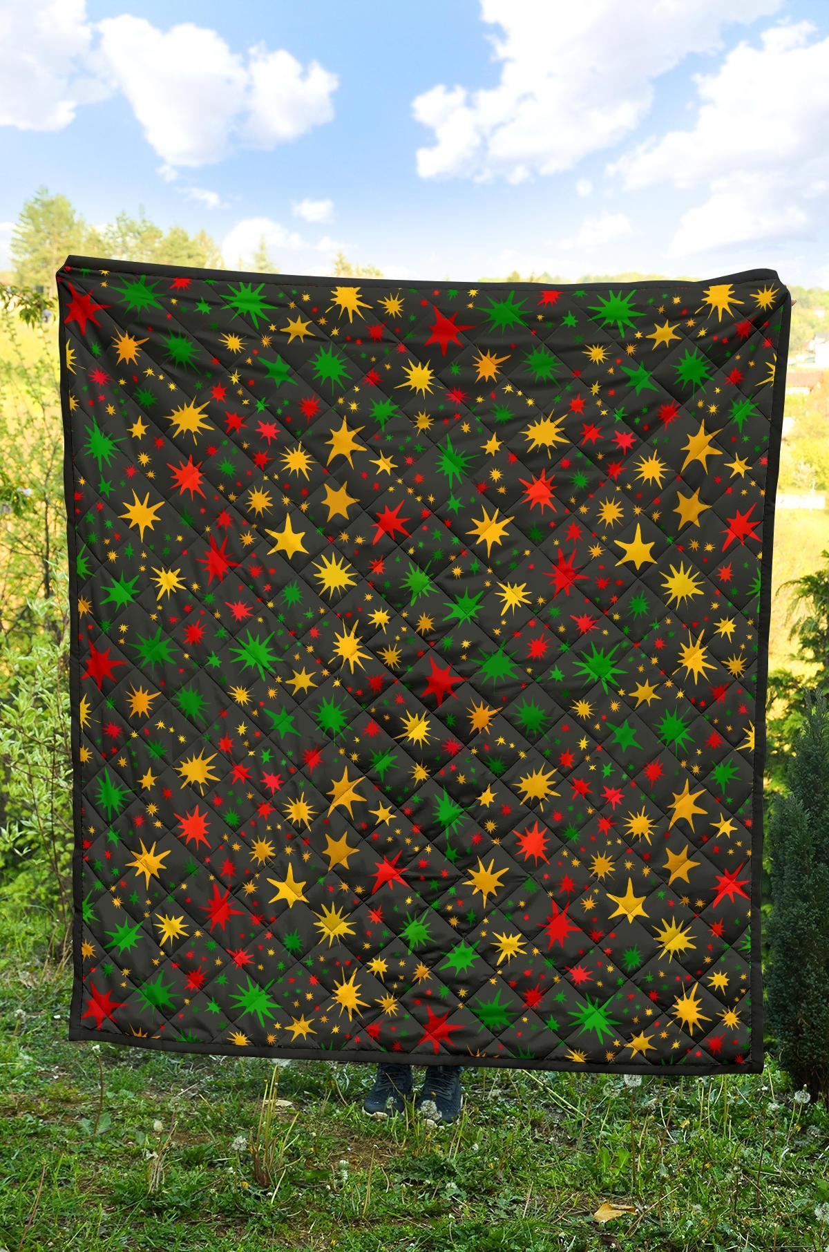Jamaican Color Pattern Print Quilt-grizzshop