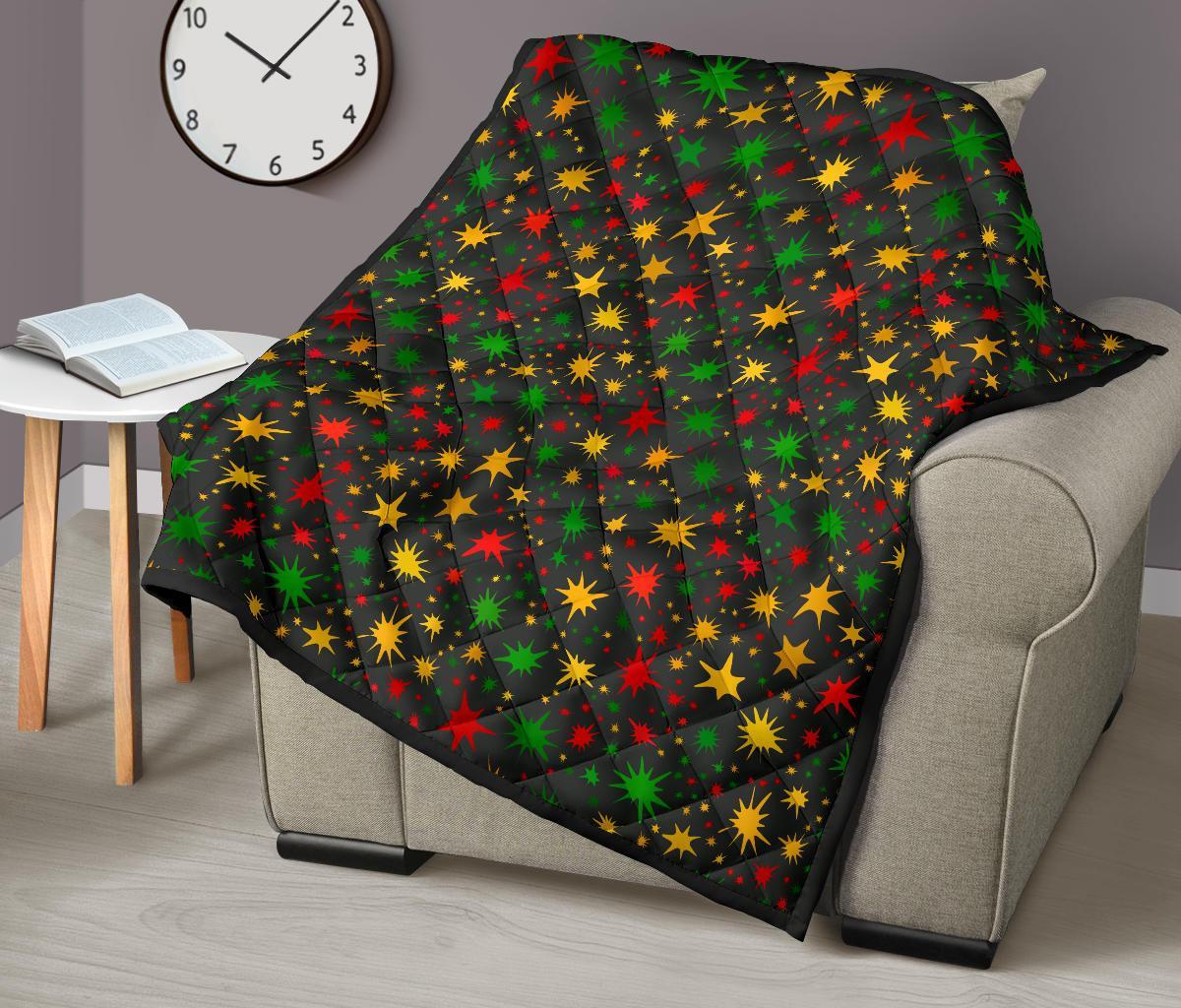 Jamaican Color Pattern Print Quilt-grizzshop