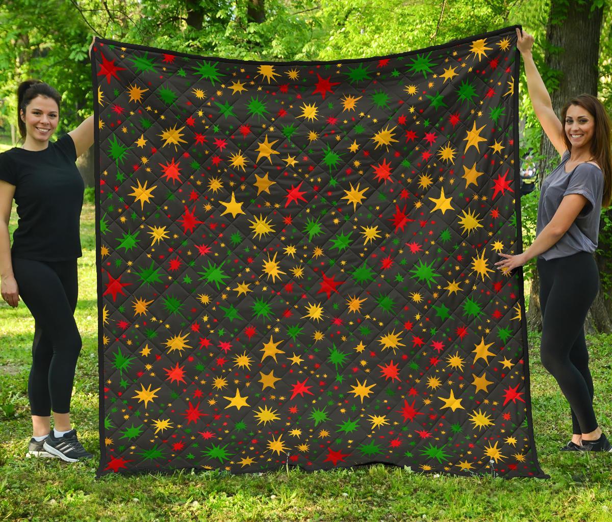 Jamaican Color Pattern Print Quilt-grizzshop