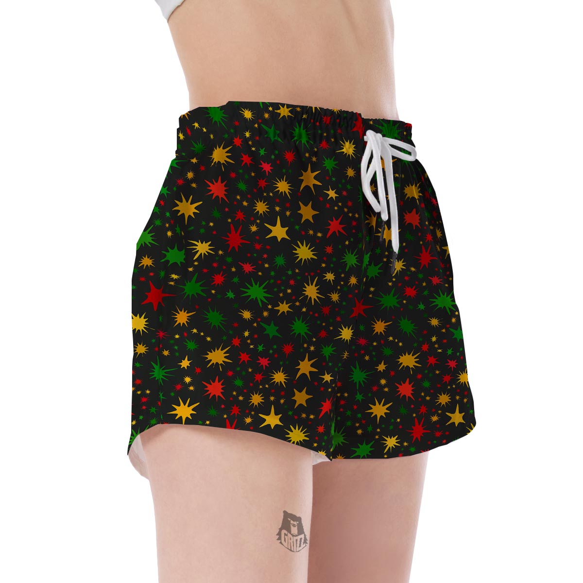 Jamaican Color Pattern Print Women's Shorts-grizzshop