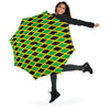 Jamaican Flag Pattern Print Automatic Foldable Umbrella-grizzshop