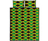 Jamaican Flag Pattern Print Bed Set Quilt-grizzshop