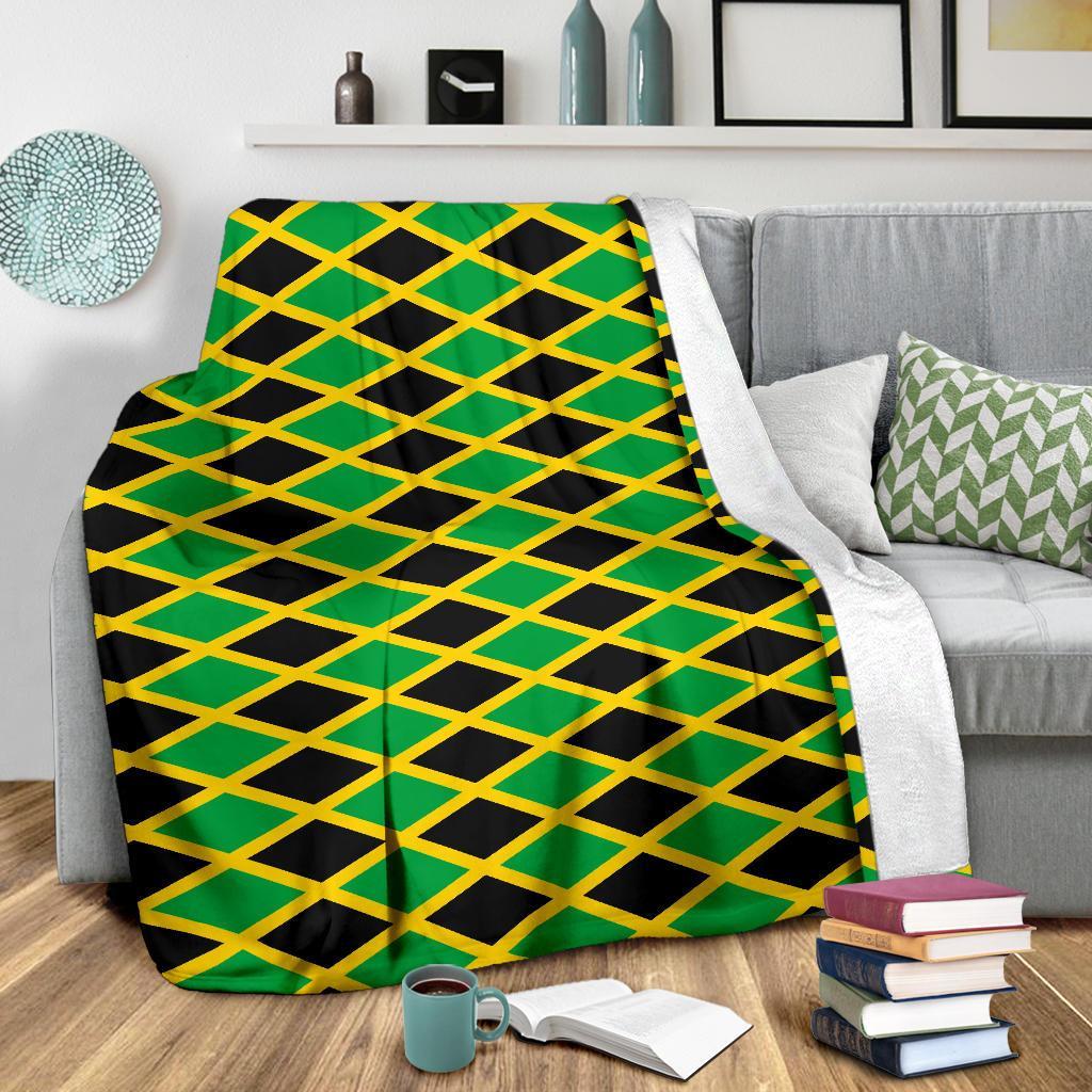 Jamaican Flag Pattern Print Blanket-grizzshop