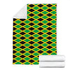 Jamaican Flag Pattern Print Blanket-grizzshop