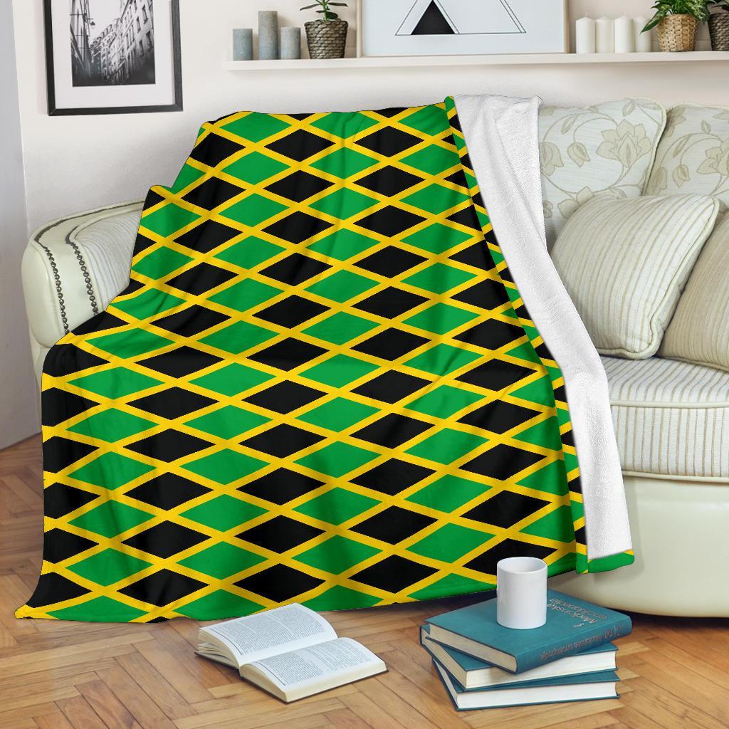 Jamaican Flag Pattern Print Blanket-grizzshop