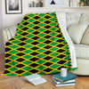 Jamaican Flag Pattern Print Blanket-grizzshop