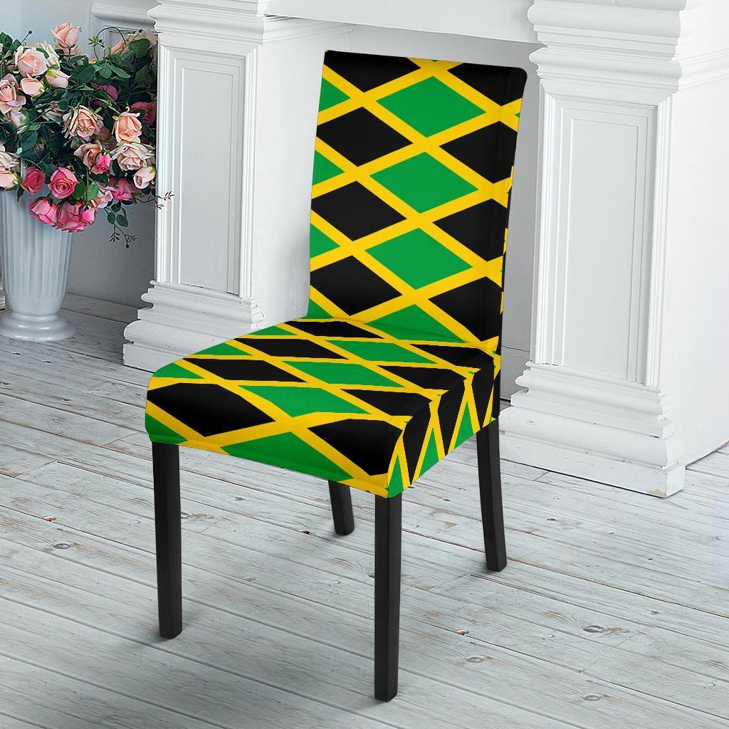 Jamaican Flag Pattern Print Chair Cover-grizzshop