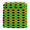 Jamaican Flag Pattern Print Duvet Cover Bedding Set-grizzshop