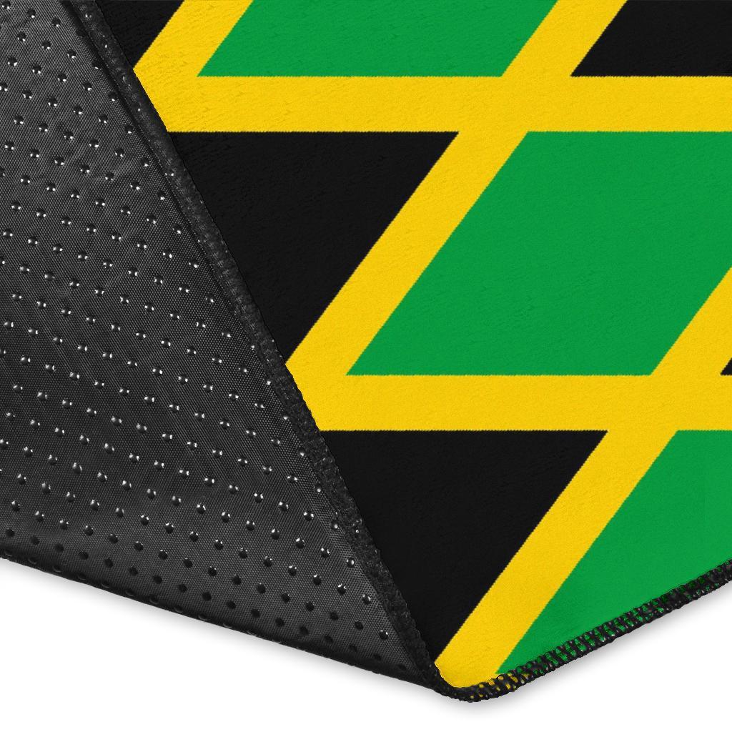 Jamaican Flag Pattern Print Floor Mat-grizzshop