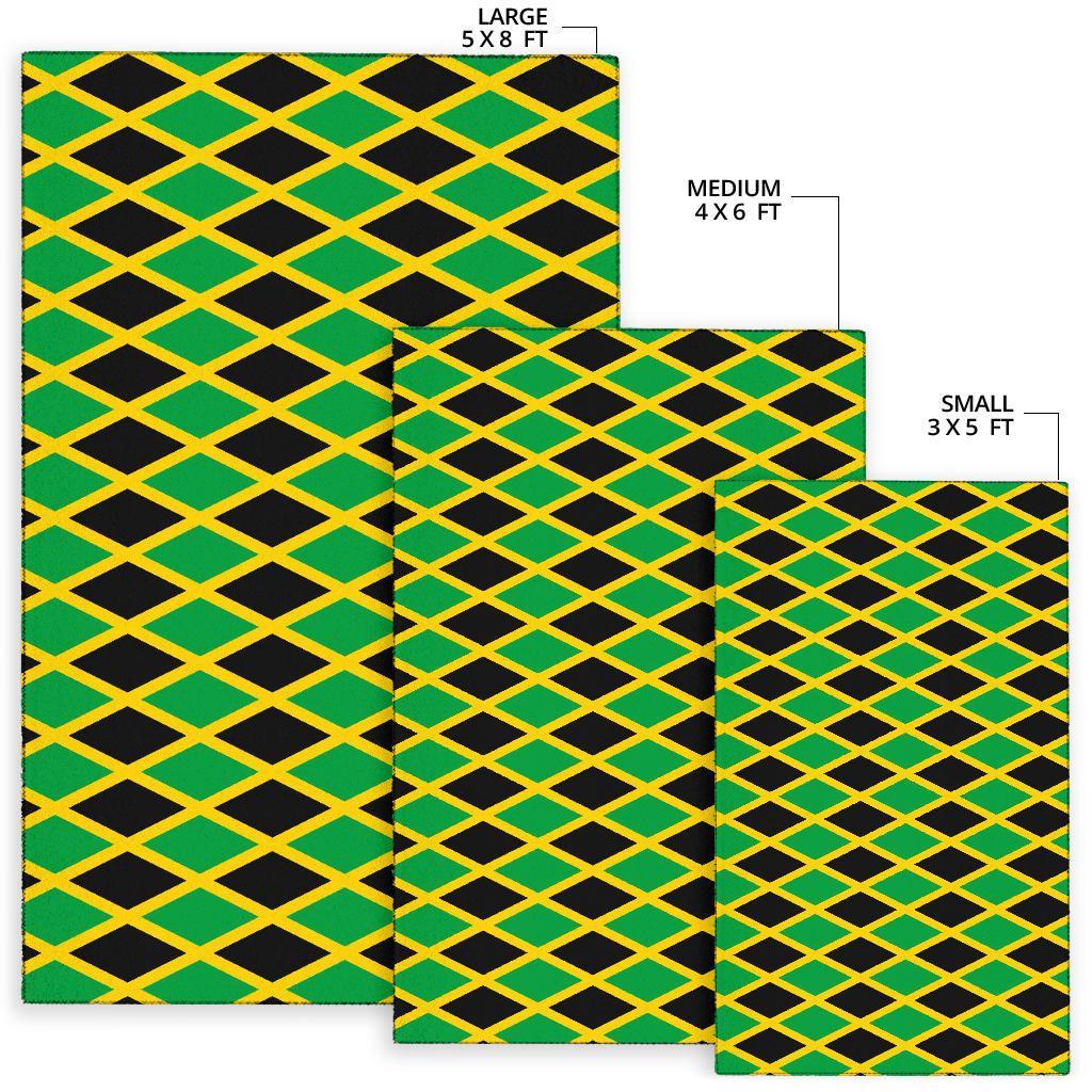 Jamaican Flag Pattern Print Floor Mat-grizzshop