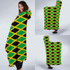 Jamaican Flag Pattern Print Hooded Blanket-grizzshop