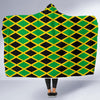 Jamaican Flag Pattern Print Hooded Blanket-grizzshop