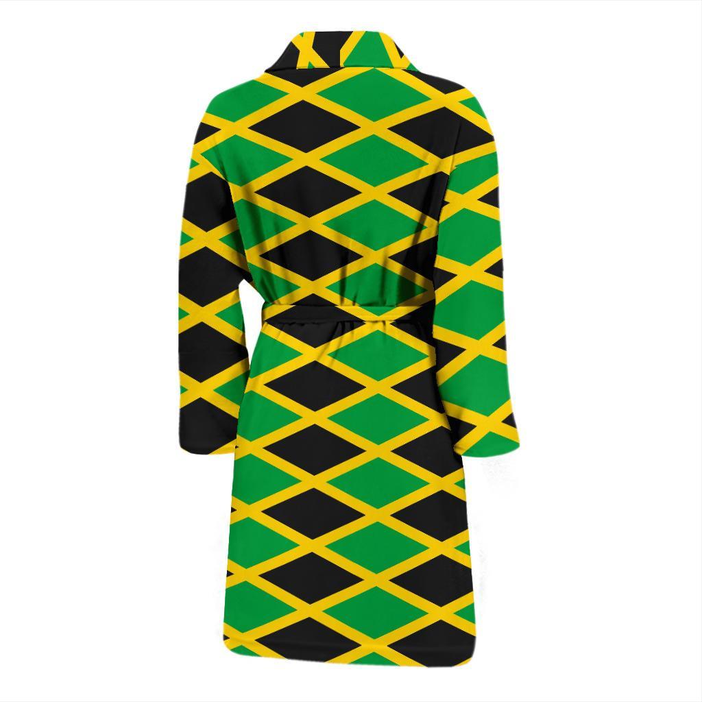 Jamaican Flag Pattern Print Men Long Robe-grizzshop