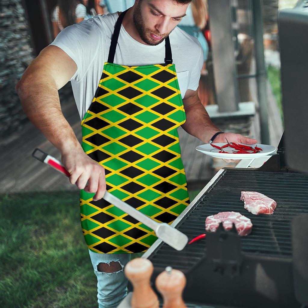 Jamaican Flag Pattern Print Men's Apron-grizzshop