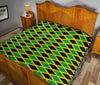 Jamaican Flag Pattern Print Quilt-grizzshop