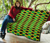 Jamaican Flag Pattern Print Quilt-grizzshop