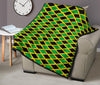 Jamaican Flag Pattern Print Quilt-grizzshop