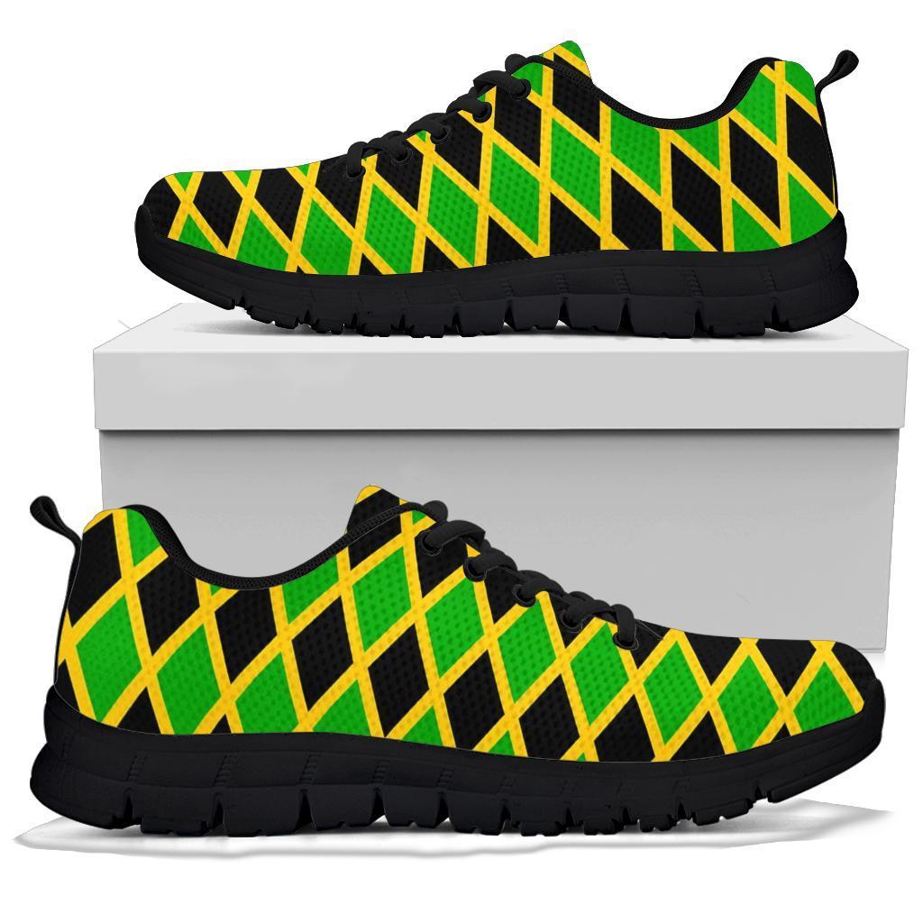 Jamaican Flag Pattern Print Sneaker Shoes For Men Women-grizzshop