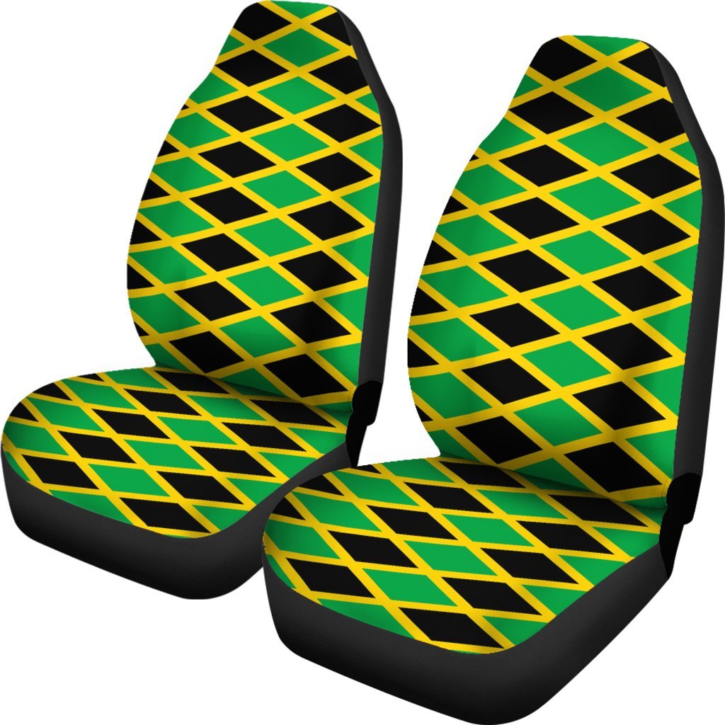 Jamaican Flag Pattern Print Universal Fit Car Seat Covers-grizzshop