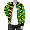 Jamaican Flag Pattern Print Women Casual Bomber Jacket-grizzshop