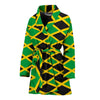 Jamaican Flag Pattern Print Women Long Robe-grizzshop