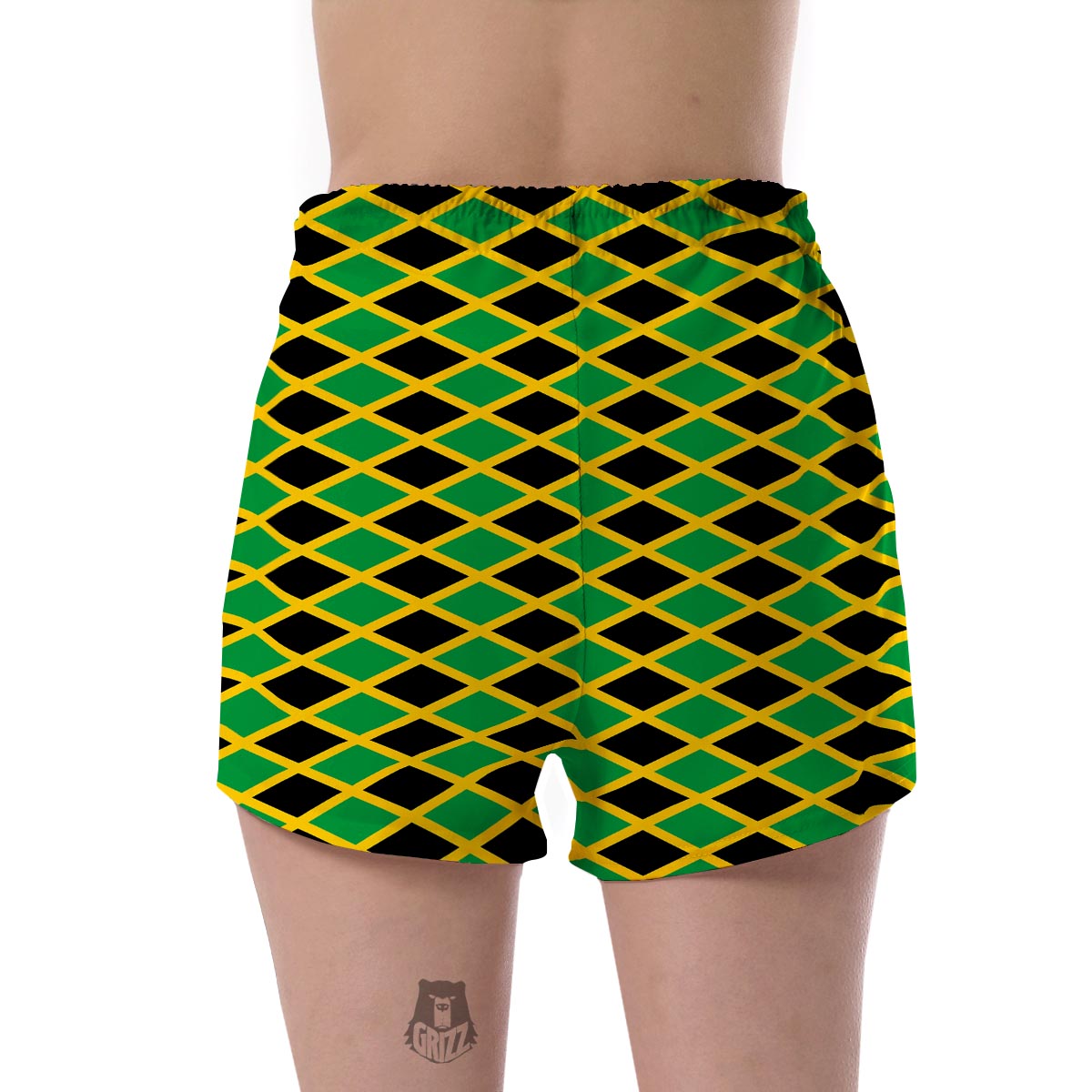 Jamaican Flag Pattern Print Women's Shorts-grizzshop