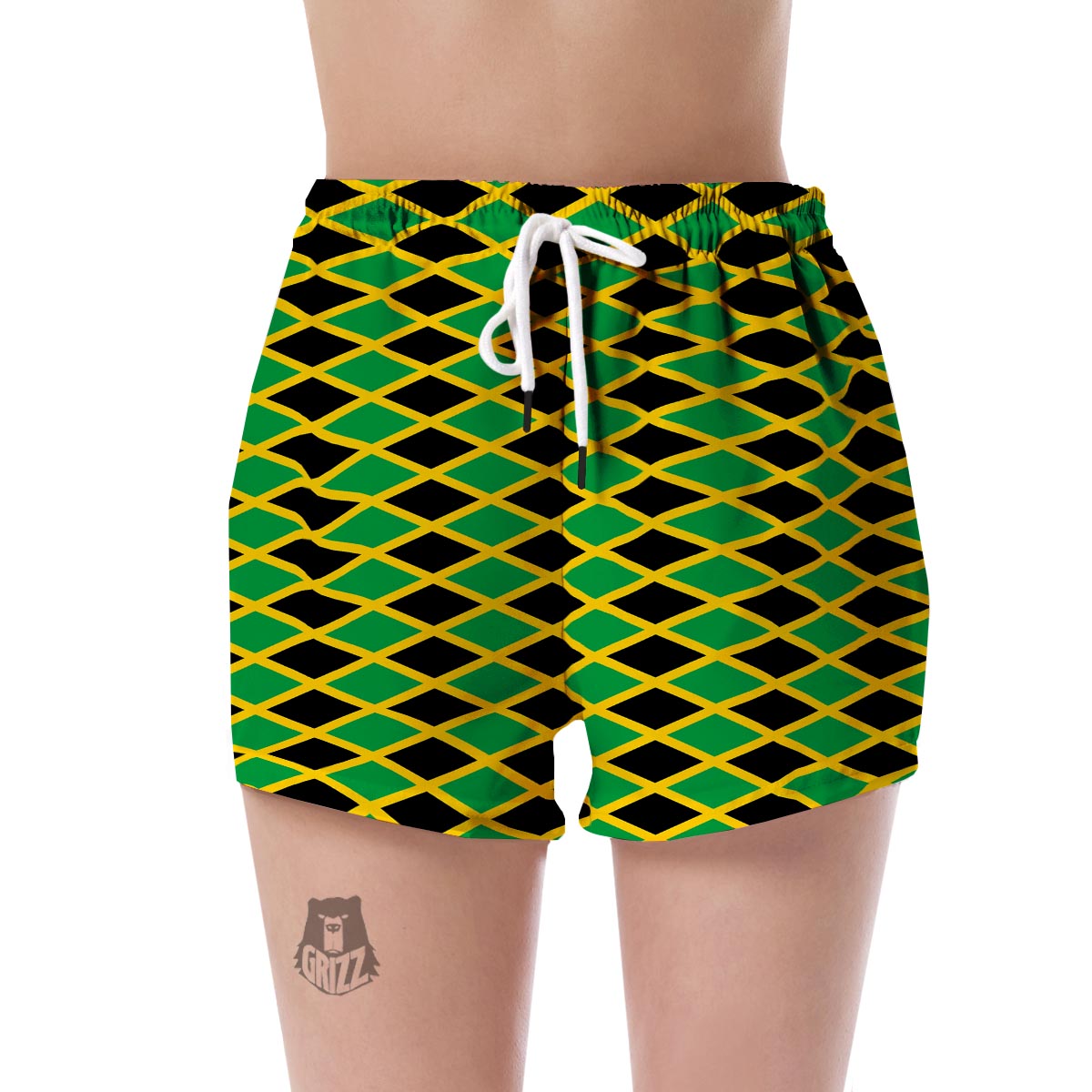 Jamaican Flag Pattern Print Women's Shorts-grizzshop
