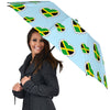 Jamaican Heart Pattern Print Automatic Foldable Umbrella-grizzshop