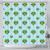 Jamaican Heart Pattern Print Bathroom Shower Curtain-grizzshop