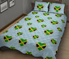 Jamaican Heart Pattern Print Bed Set Quilt-grizzshop