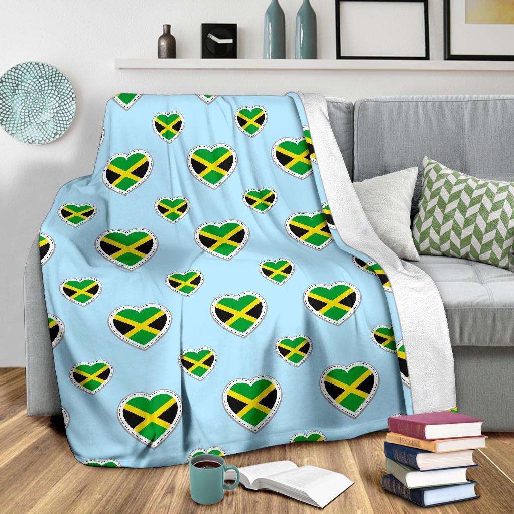 Jamaican Heart Pattern Print Blanket-grizzshop