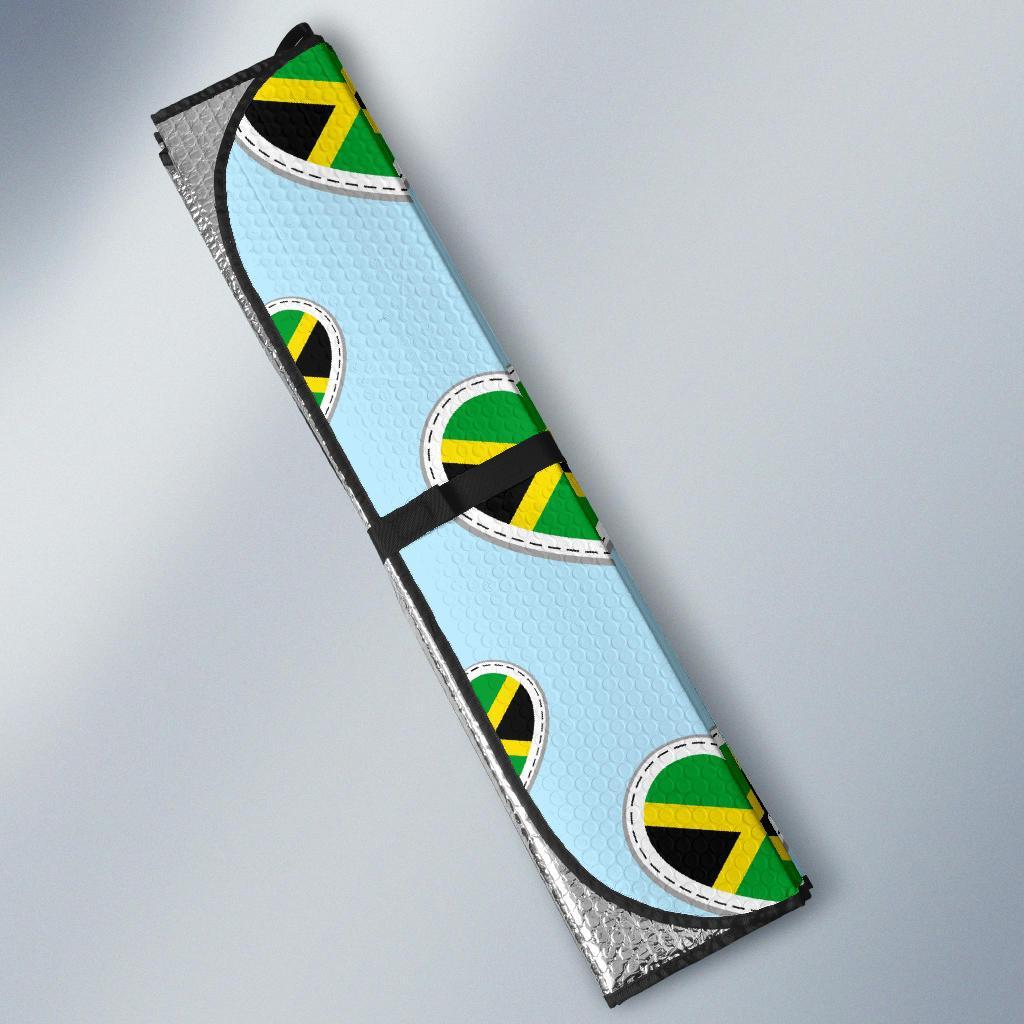 Jamaican Heart Pattern Print Car Sun Shade-grizzshop