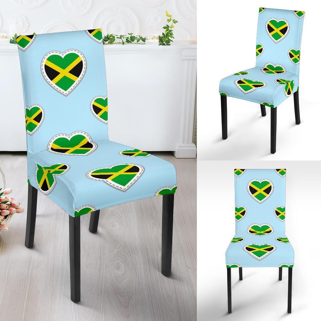 Jamaican Heart Pattern Print Chair Cover-grizzshop