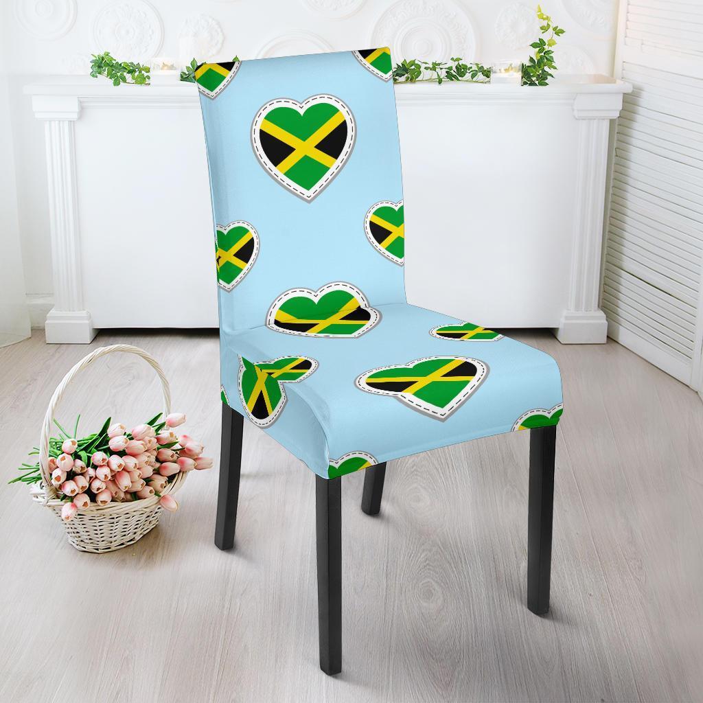 Jamaican Heart Pattern Print Chair Cover-grizzshop