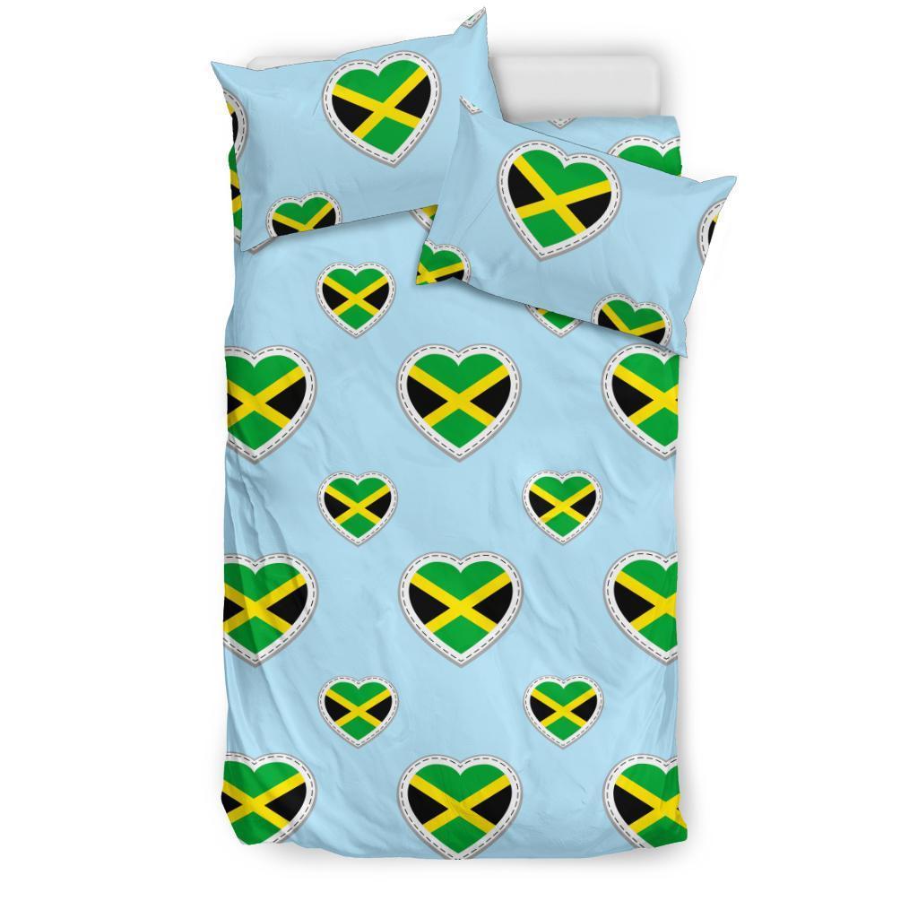 Jamaican Heart Pattern Print Duvet Cover Bedding Set-grizzshop