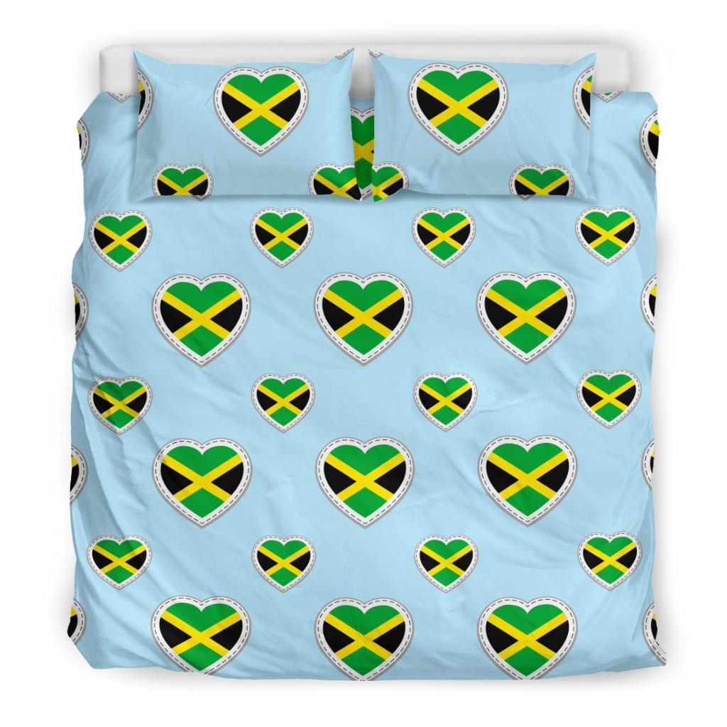 Jamaican Heart Pattern Print Duvet Cover Bedding Set-grizzshop