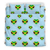 Jamaican Heart Pattern Print Duvet Cover Bedding Set-grizzshop