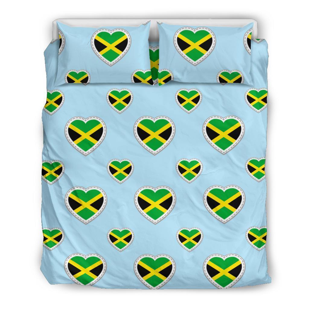 Jamaican Heart Pattern Print Duvet Cover Bedding Set-grizzshop