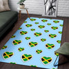 Jamaican Heart Pattern Print Floor Mat-grizzshop