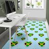 Jamaican Heart Pattern Print Floor Mat-grizzshop