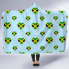 Jamaican Heart Pattern Print Hooded Blanket-grizzshop