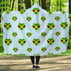 Jamaican Heart Pattern Print Hooded Blanket-grizzshop