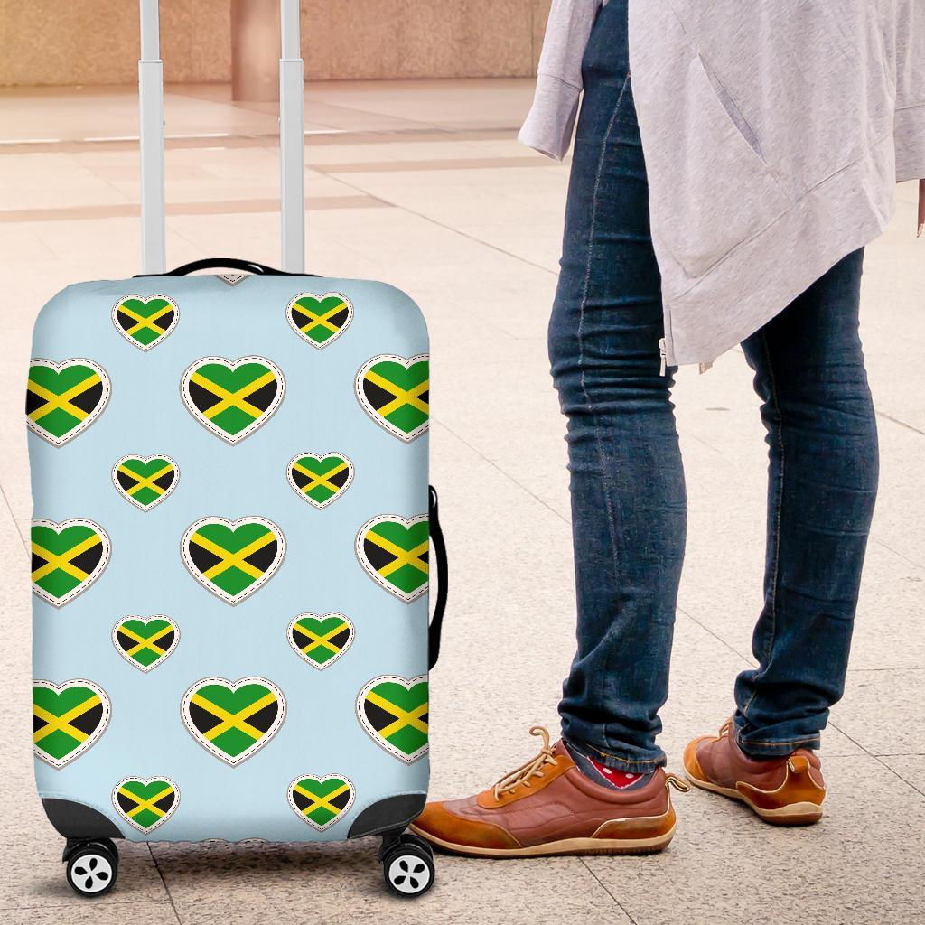 Jamaican Heart Pattern Print Luggage Cover Protector-grizzshop