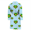 Jamaican Heart Pattern Print Men Long Robe-grizzshop