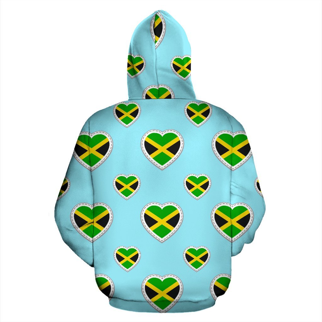 Jamaican Heart Pattern Print Men Women Pullover Hoodie-grizzshop