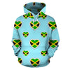 Jamaican Heart Pattern Print Men Women Pullover Hoodie-grizzshop