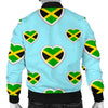 Jamaican Heart Pattern Print Men's Bomber Jacket-grizzshop