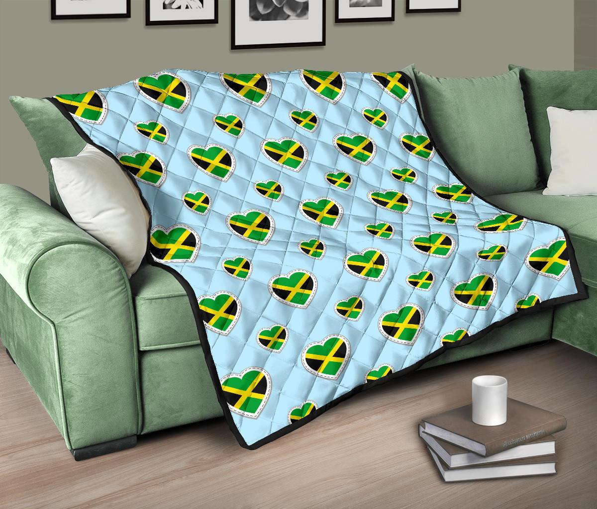 Jamaican Heart Pattern Print Quilt-grizzshop