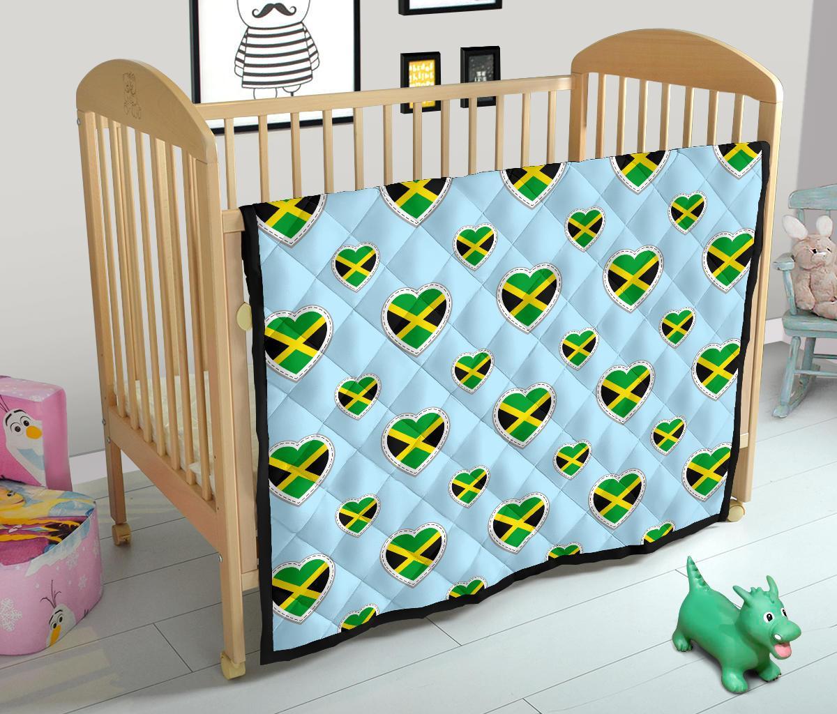 Jamaican Heart Pattern Print Quilt-grizzshop